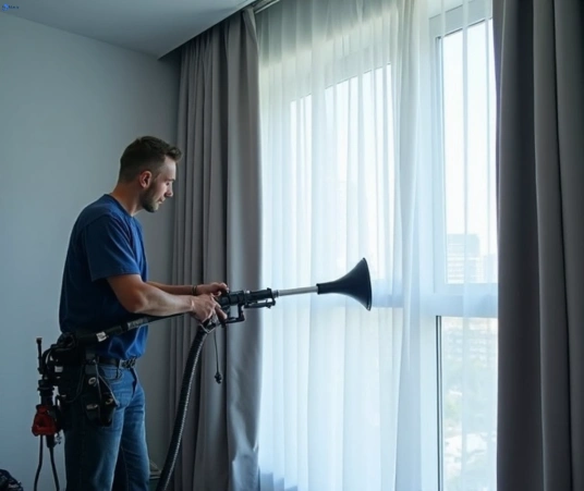 Professional commercial curtain cleaning process equipment Matty Curtain Cleaning avalon-beach-nsw